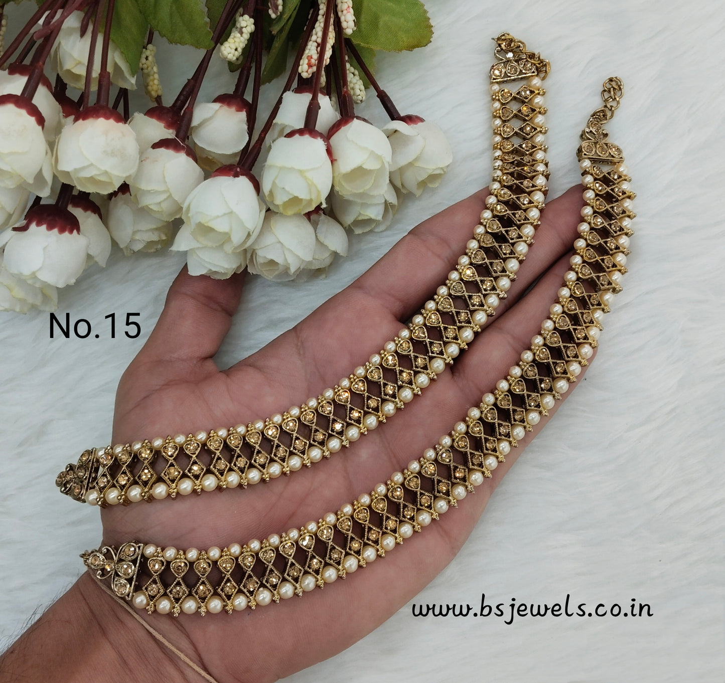 Antique Gold Anklets Jhanjar Payal Jewellery  Set