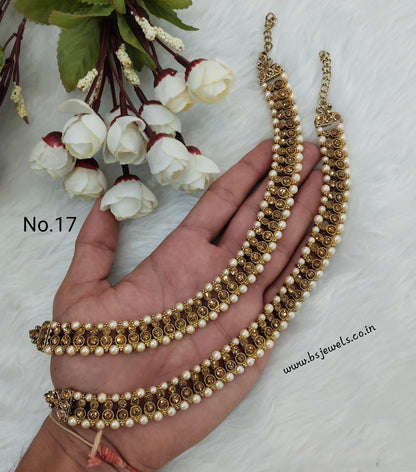 Antique Gold Anklets Jhanjar Payal Jewellery  Set