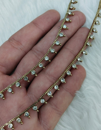 Antique Gold Anklets Jhanjar Payal Jewellery  Set