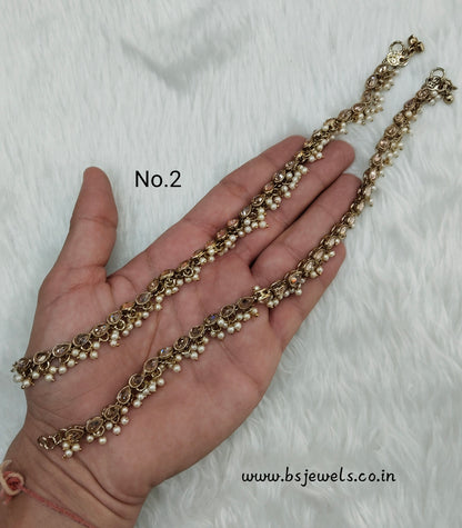 Antique Gold Anklets Jhanjar Payal Jewellery  Set