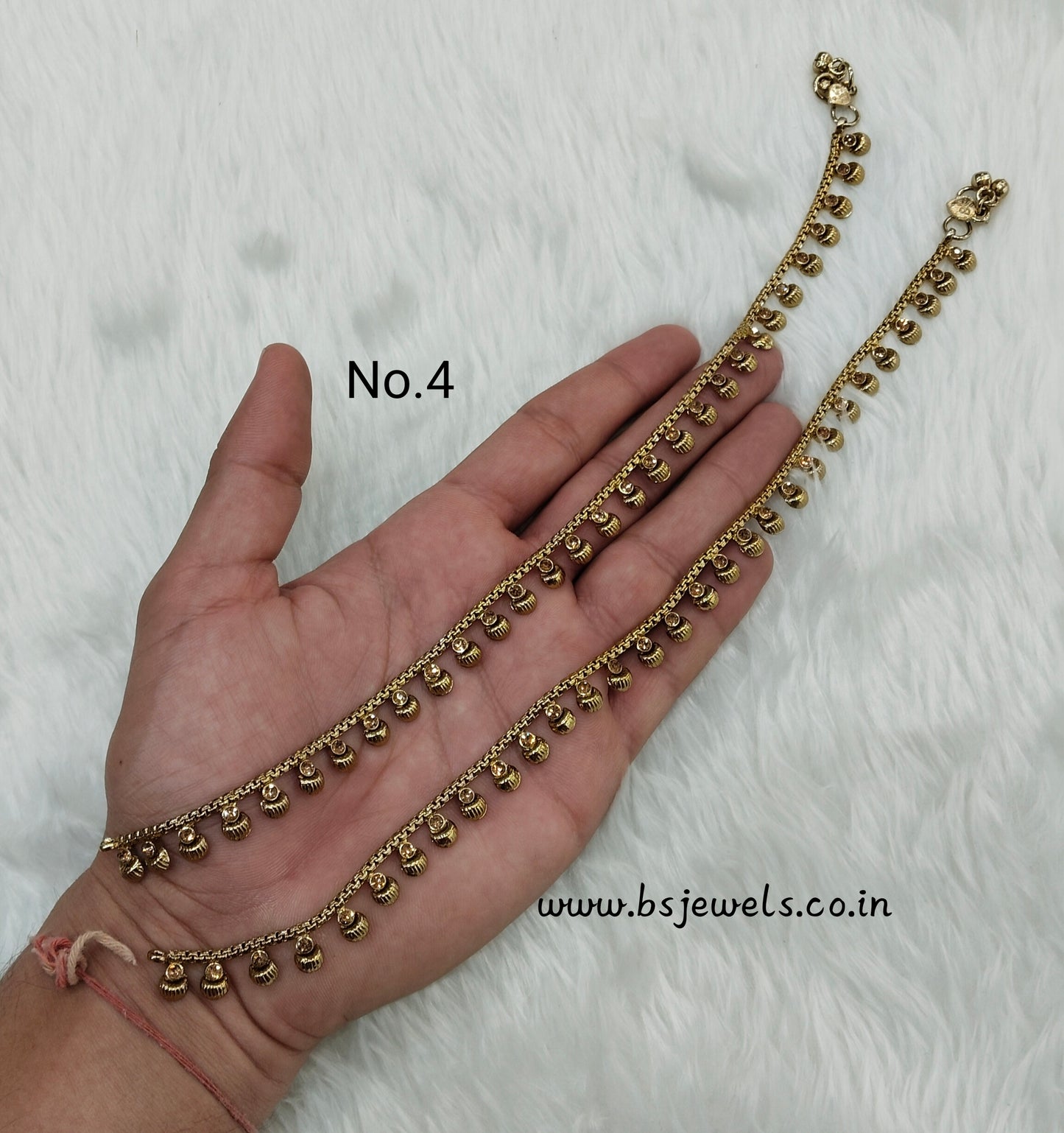 Antique Gold Anklets Jhanjar Payal Jewellery  Set