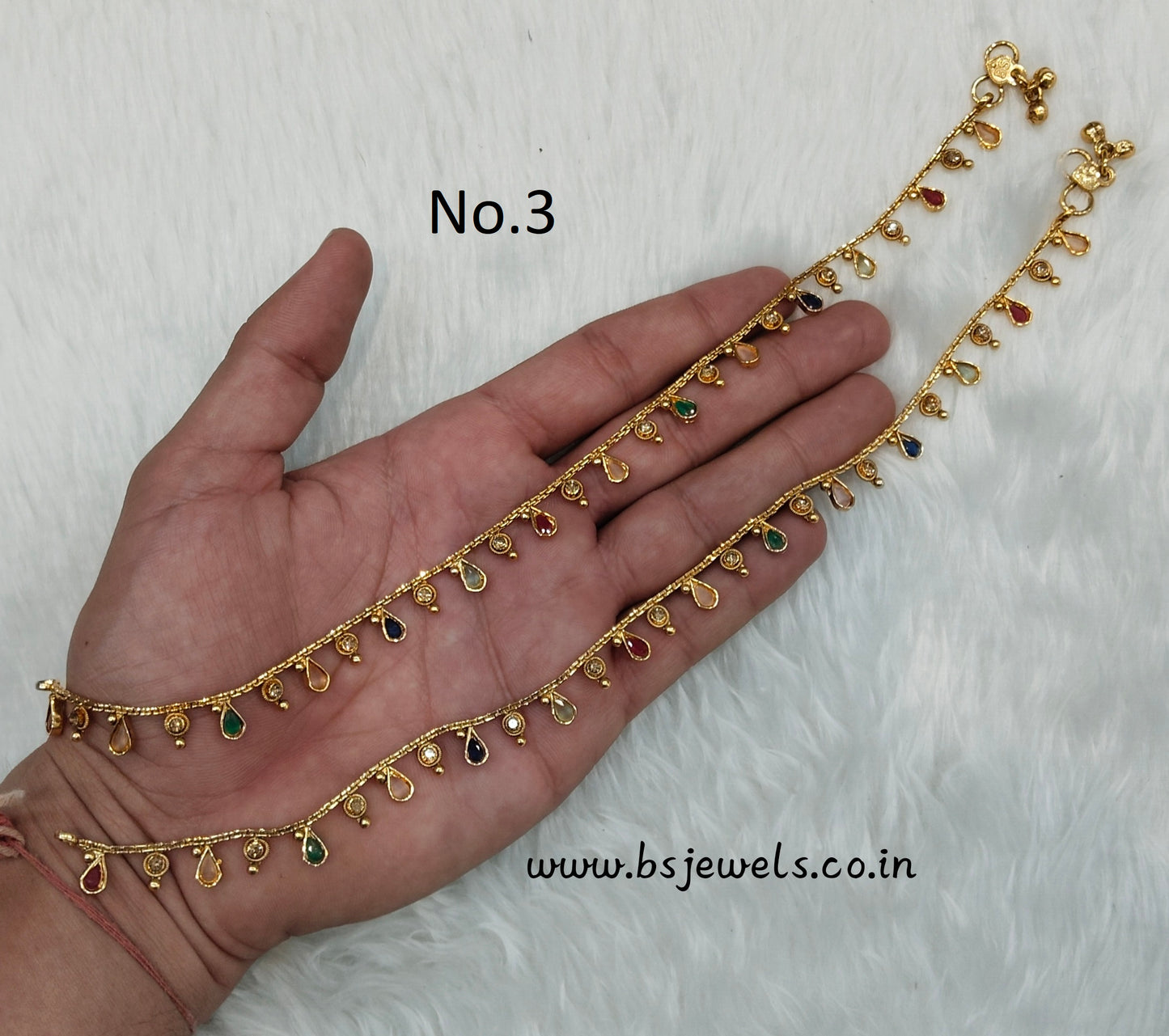 Gold Anklets Jhanjar Payal Jewellery  Set