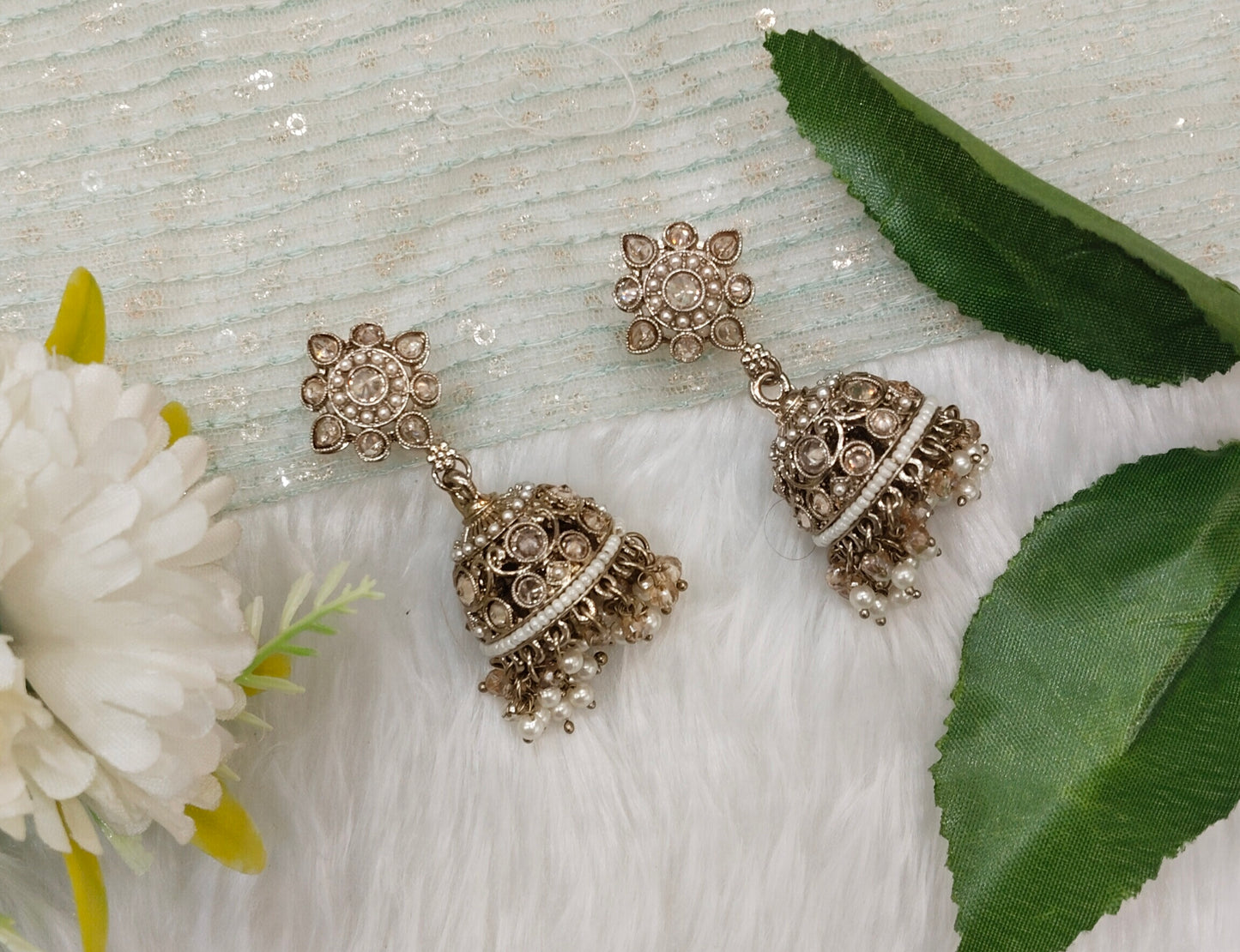 Antique Gold Jhumki Bollywood Ghatak Earrings