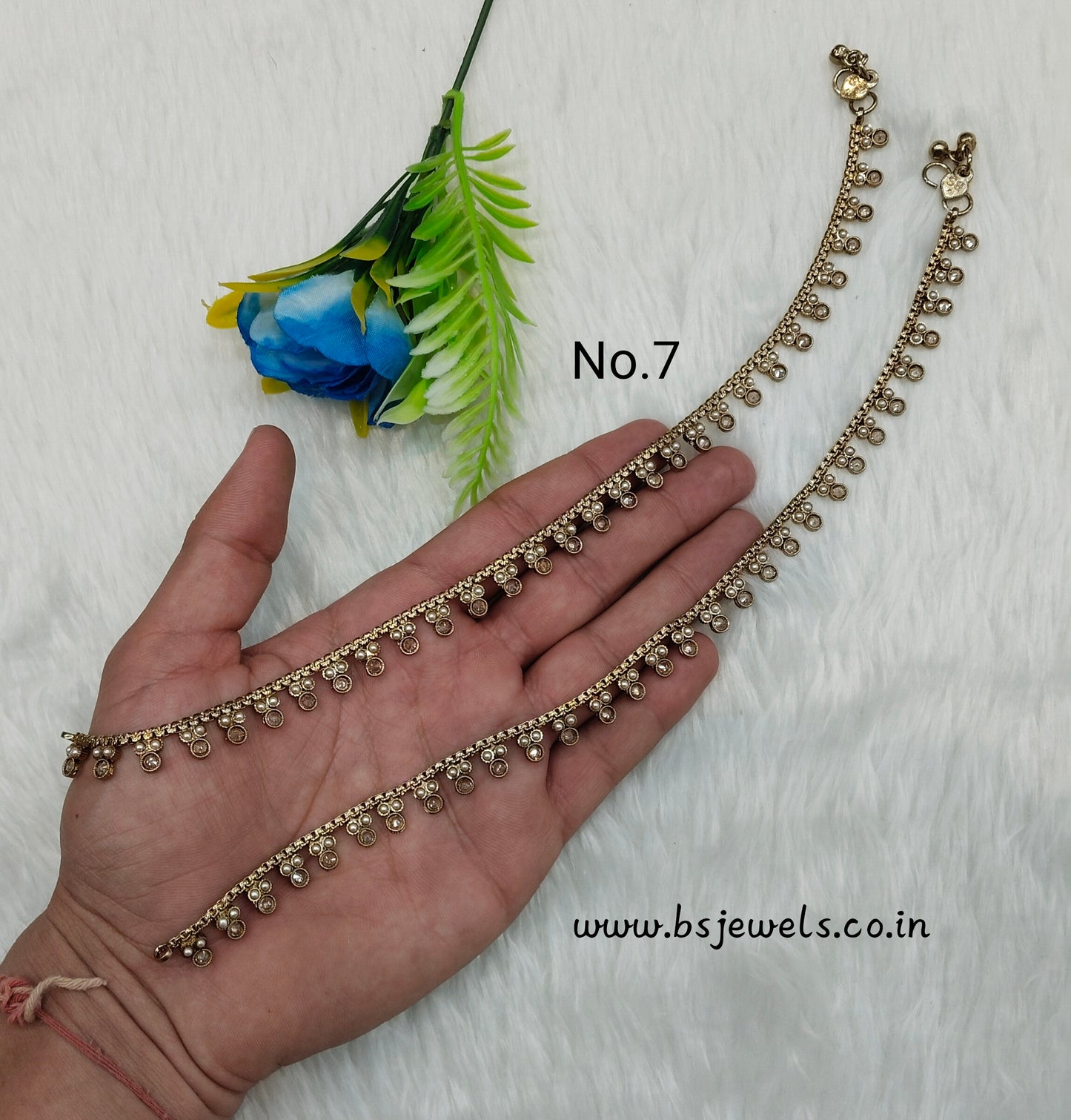 Antique Gold Anklets Jhanjar Payal Jewellery  Set