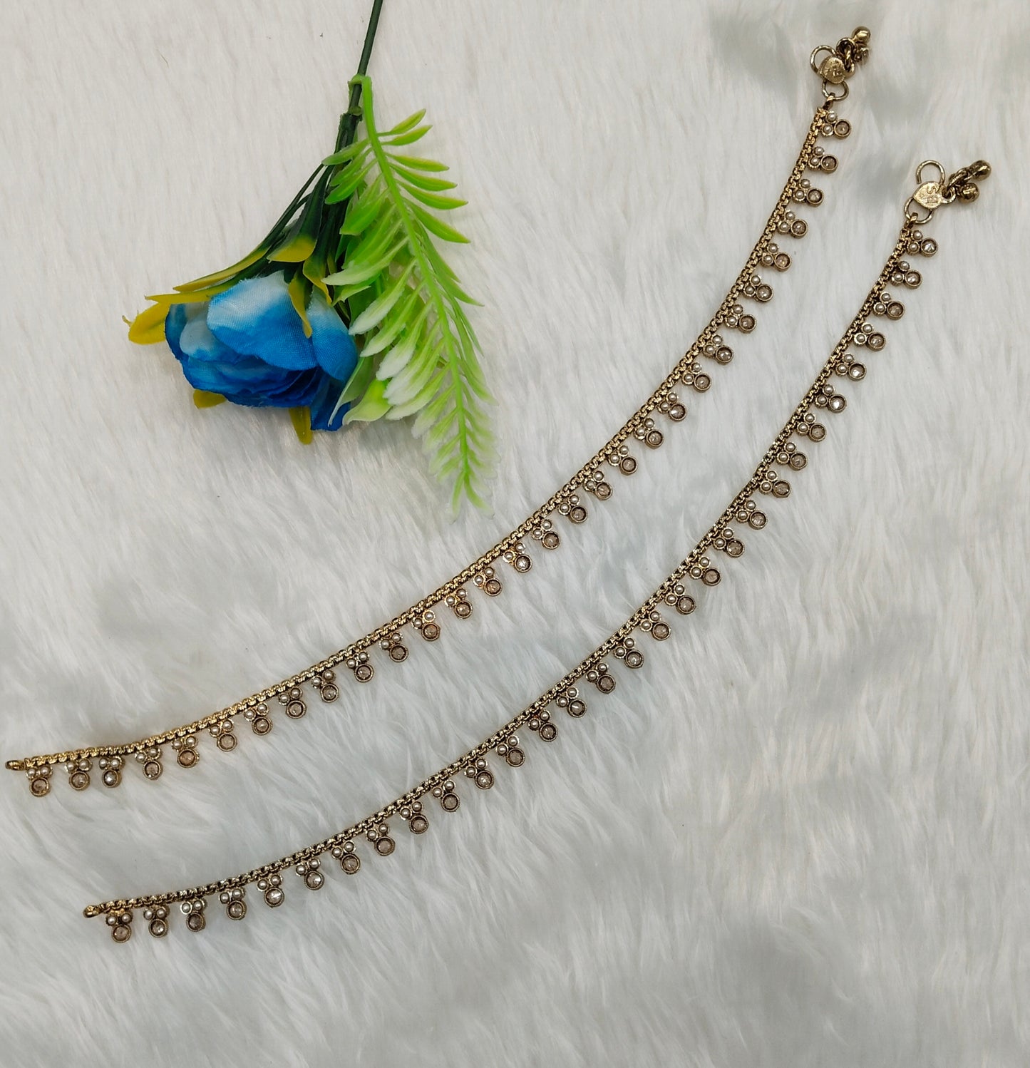 Antique Gold Anklets Jhanjar Payal Jewellery  Set