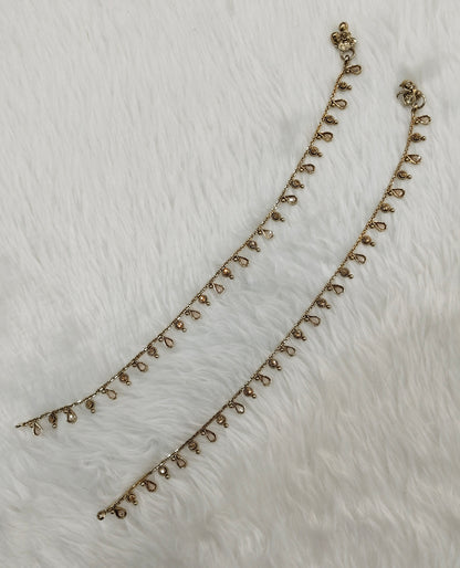 Antique Gold Anklets Jhanjar Payal Jewellery  Set