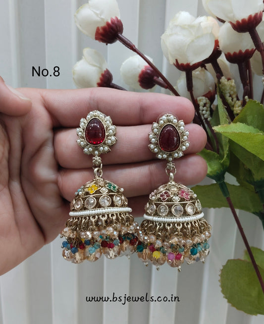 Multi Color Antique Gold Jhumki Bollywood Ghatak Earrings