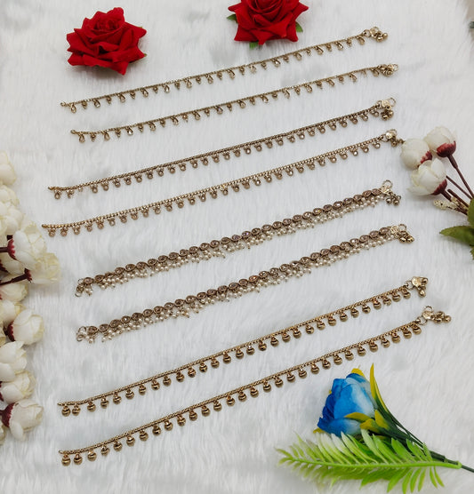 Antique Gold Anklets Jhanjar Payal Jewellery  Set
