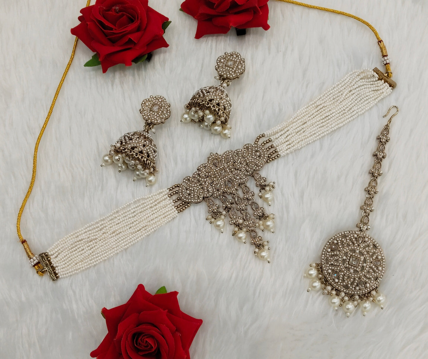 Antique Gold Choker Jewellery Bablu Set