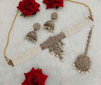 Antique Gold Choker Jewellery Bablu Set