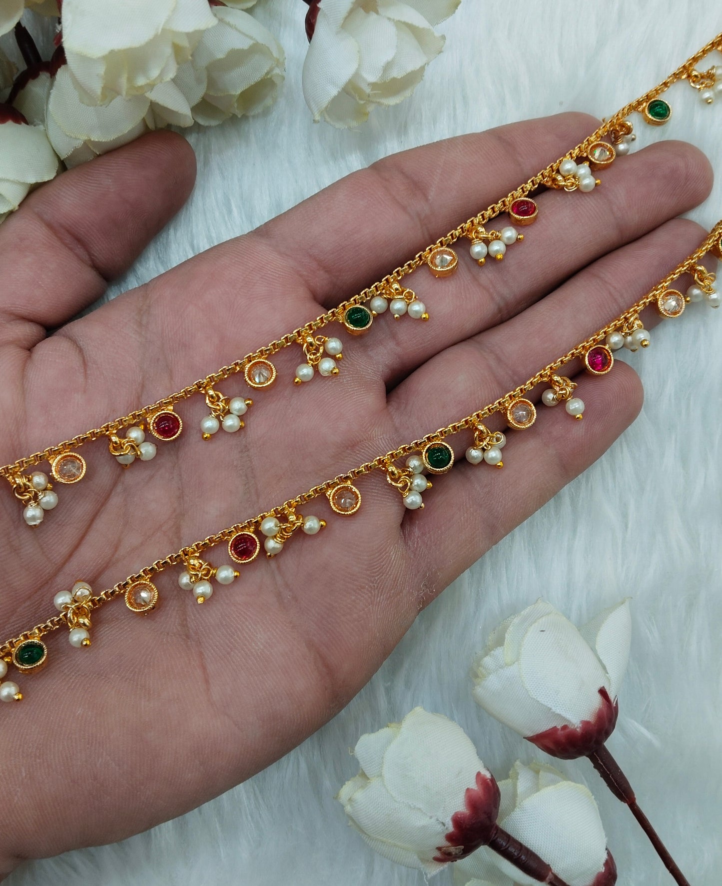 Gold Anklets Jhanjar Payal Jewellery  Set