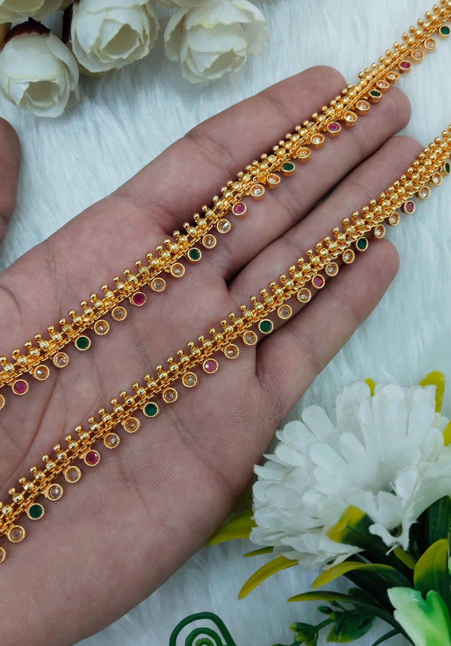 Gold Anklets Jhanjar Payal Jewellery  Set