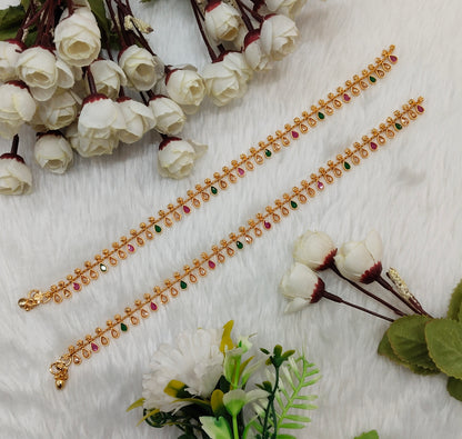 Gold Anklets Jhanjar Payal Jewellery  Set