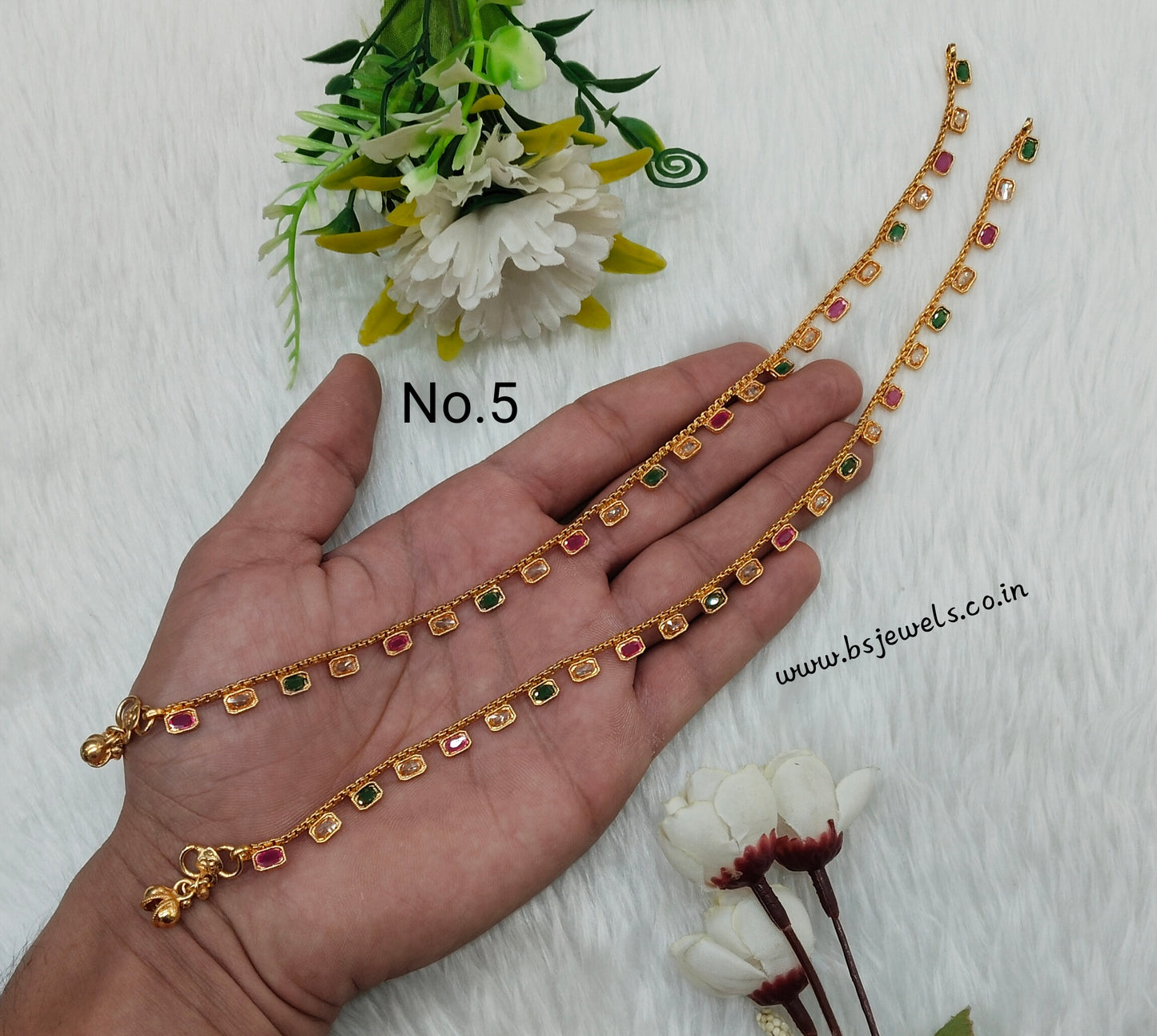 Gold Anklets Jhanjar Payal Jewellery  Set