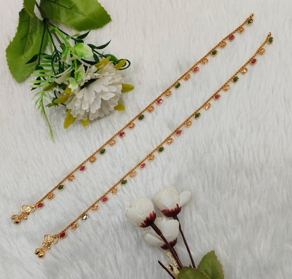 Gold Anklets Jhanjar Payal Jewellery  Set