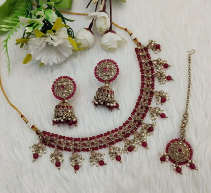 Majenta Antique Gold Necklace Jewellery Rami Set