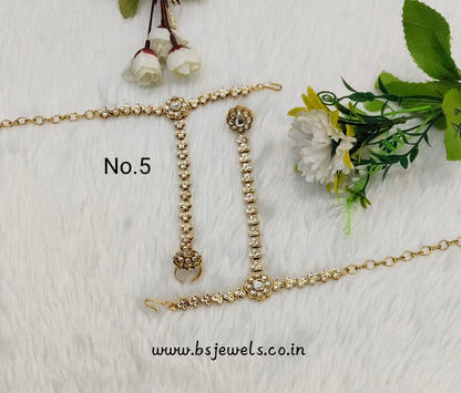 Hand Bracelets Gold Bridal Pair Finger Ring Panja Jewellery