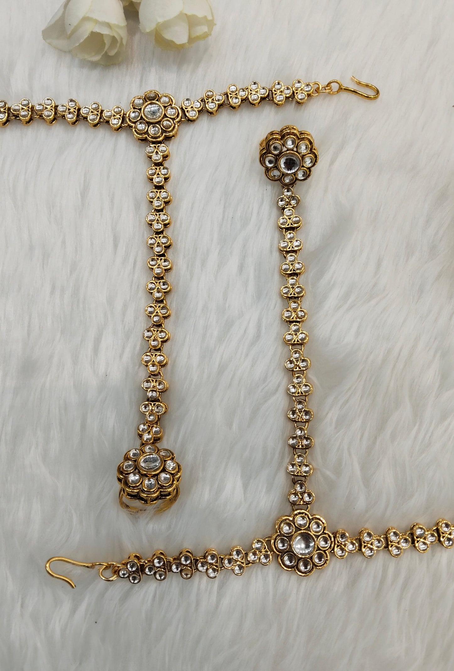 Hand Bracelets Gold Bridal Pair Finger Ring Panja Jewellery