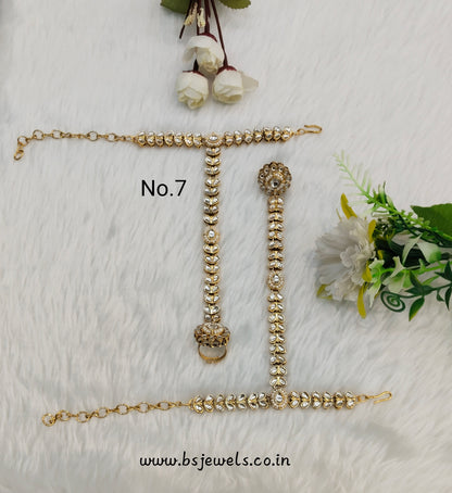 Hand Bracelets Gold Bridal Pair Finger Ring Panja Jewellery