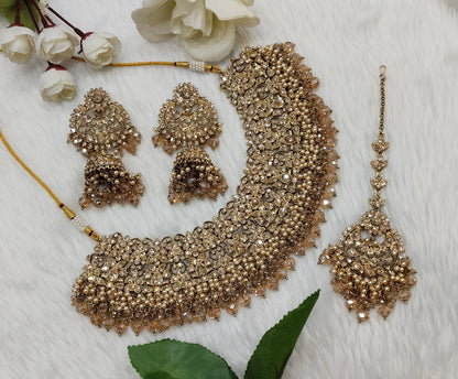 Antique Gold Necklace Jewellery Rcb Set