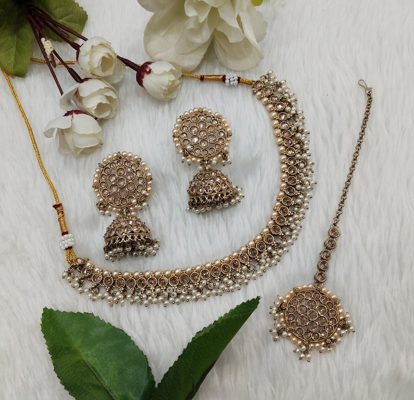 Antique Gold Necklace Jewellery Naman Set