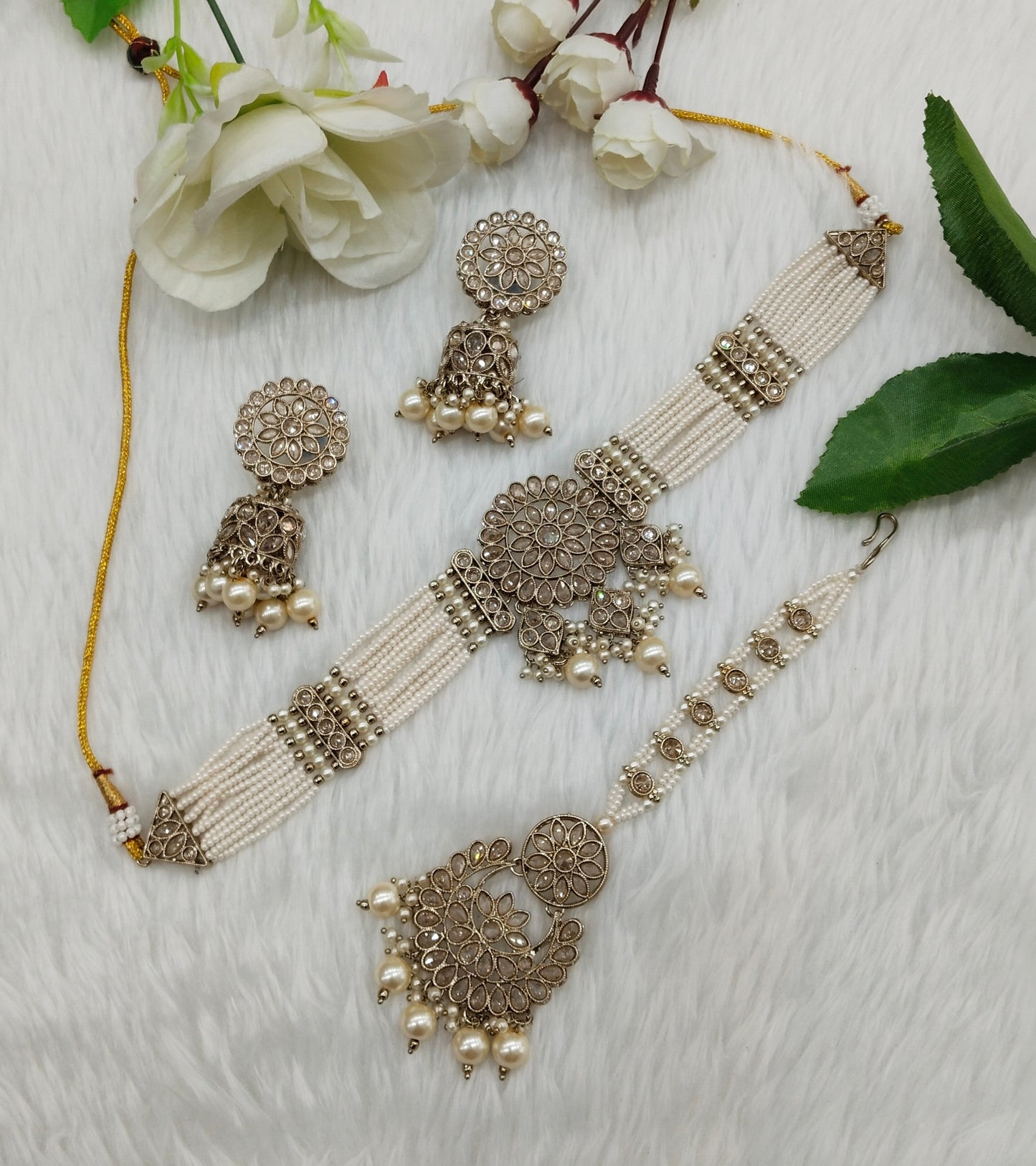 Antique Gold Choker Jewellery Alan Set
