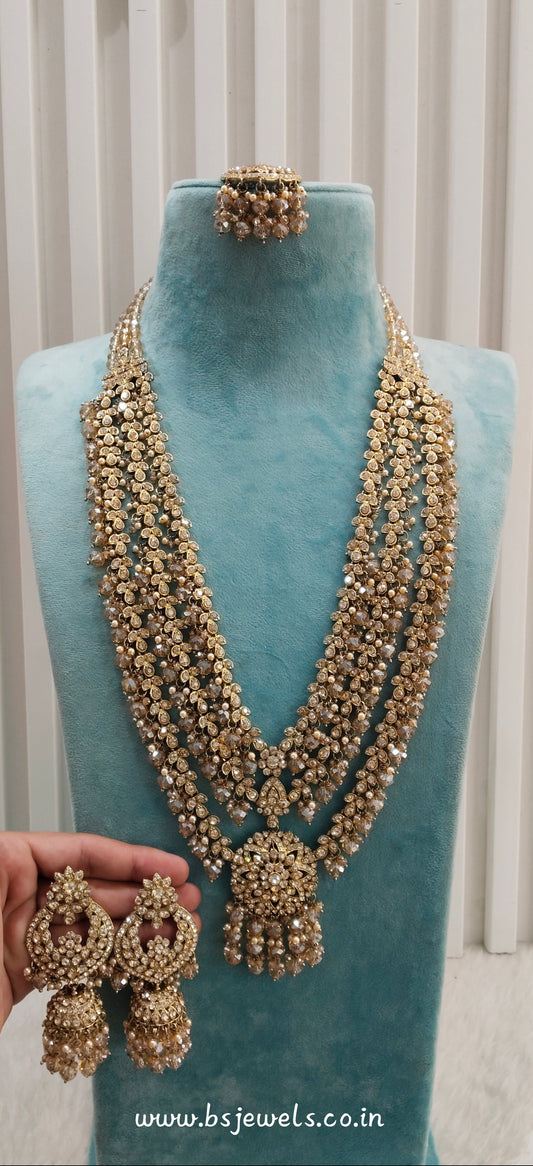 Antique Gold Long Rani Haar Necklace Jewellery Shallu Set