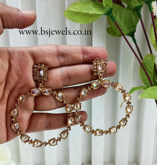 Gold Kundan Bollywood Pargat Earrings