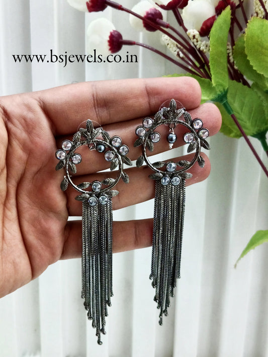 Carbon Black Bollywood Sukh Earrings