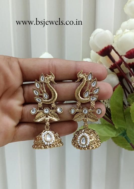 Gold Jhumki Bollywood Sukh Earrings