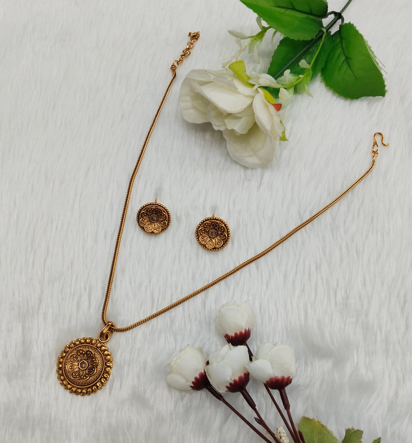Gold Polki Necklace Jewellery Azam Set