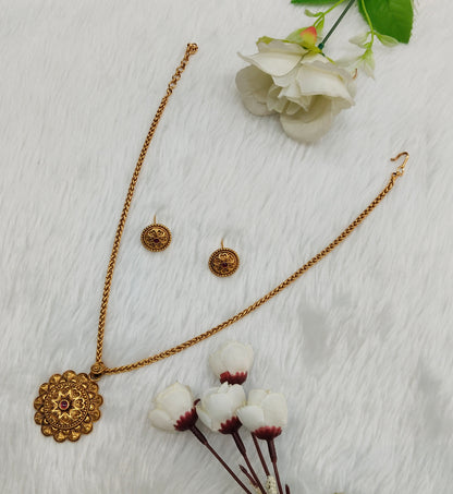 Ruby Gold Polki Necklace Jewellery Azam Set