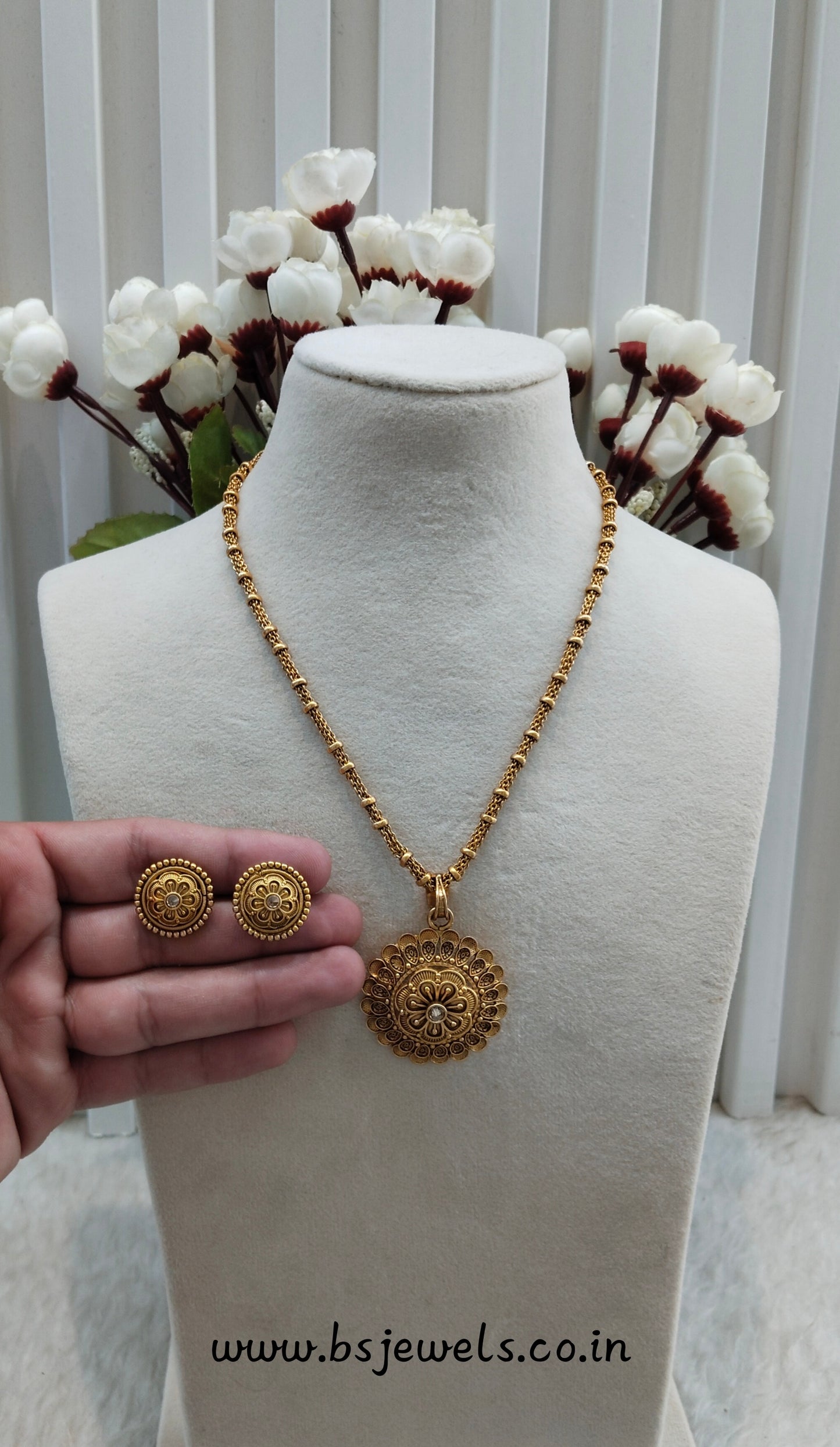 Gold Polki Necklace Jewellery Azam Set