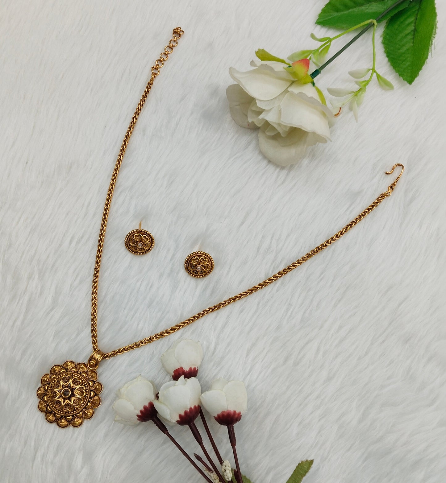 Gold Polki Necklace Jewellery Azam Set