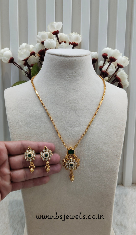 Green Gold Polki Necklace Jewellery Azam Set