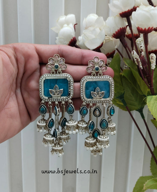 Rama Green Antique Gold Bollywood Ravi Earrings