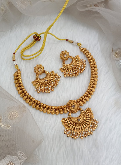 White Gold Polki Necklace Jewellery Harf Set