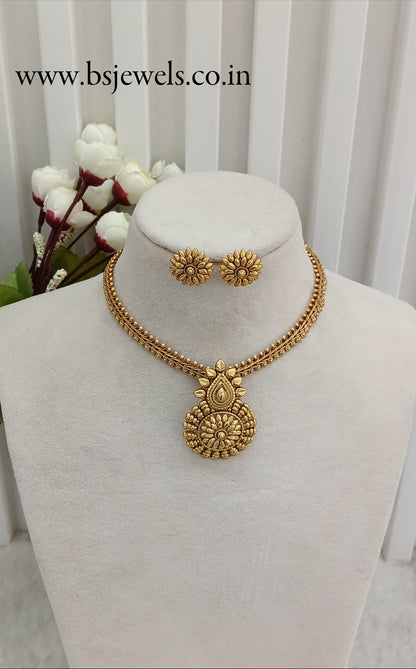 Gold Polki Necklace Jewellery Harf Set