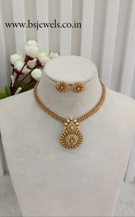 Gold Polki Necklace Jewellery Harf Set