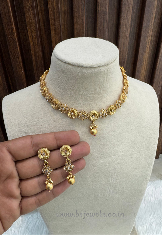 Gold Polki Necklace Jewellery Pawan Set