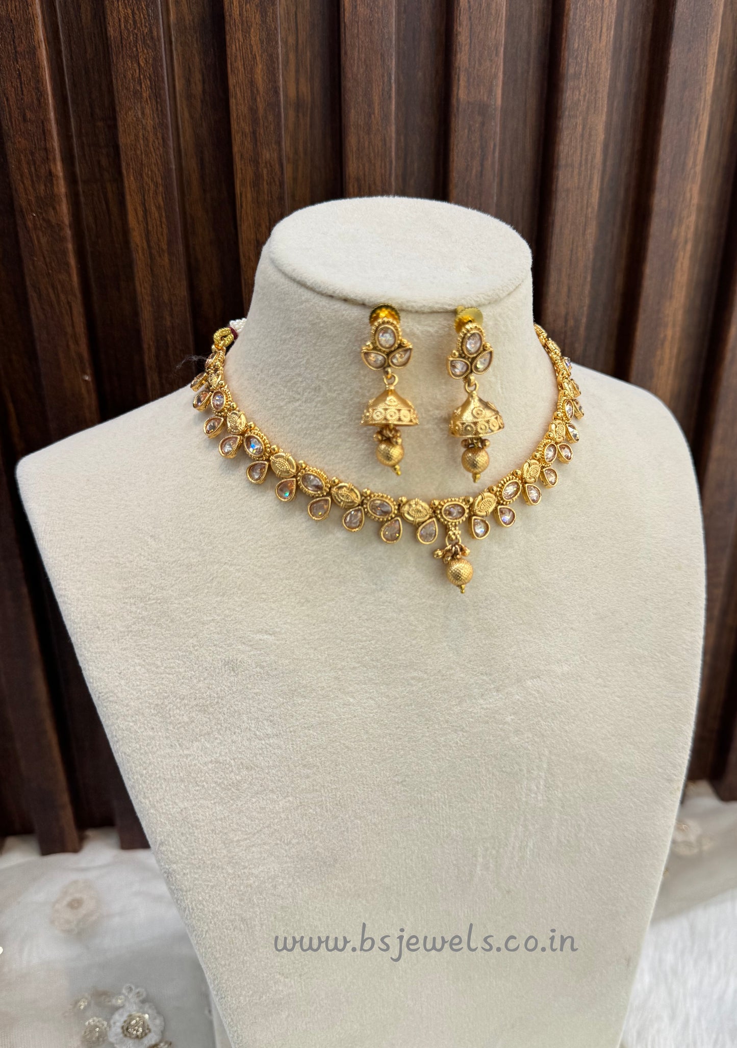 Gold Polki Necklace Jewellery Pawan Set