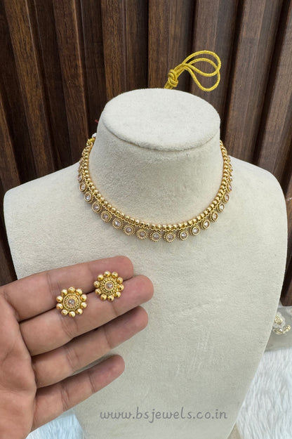 Gold Polki Necklace Jewellery Pawan Set