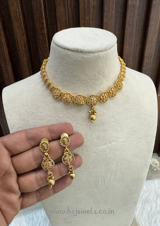 Gold Polki Necklace Jewellery Pawan Set