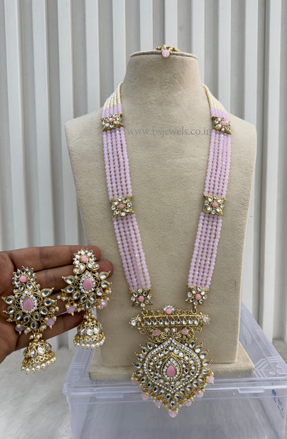 Pink Kundan Rani Haar Indian Jewelry Set