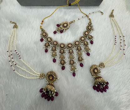 Purpule Necklace Jewellery Jaagran Set
