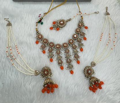 Oranage Necklace Jewellery Jaagran Set