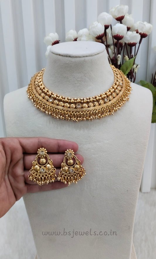 Gold Polki Necklace Jewellery Kuwar Set