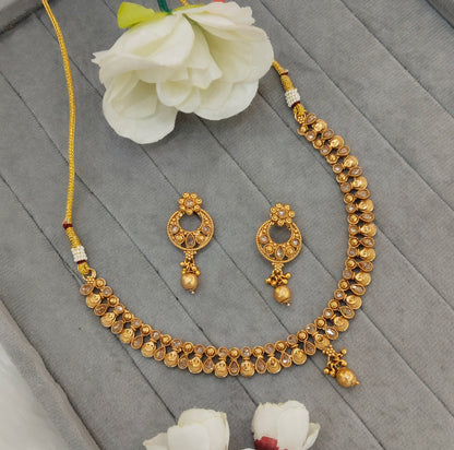 Gold Polki Necklace Jewellery Pawan Set