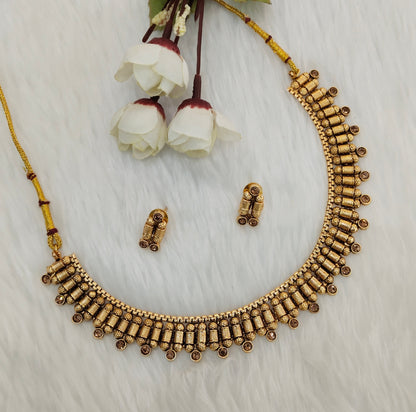 Gold Polki Necklace Jewellery Mulajam Set