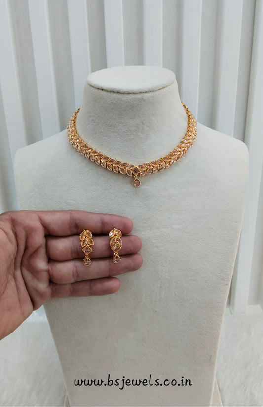 Gold Polki Necklace Jewellery Kataria Set